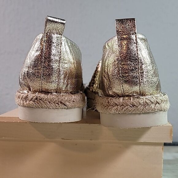 NEW Patrizia by Spring Step Austral Gold Metallic Espadrilles Shoes 38‎ US 7.5-8 - Picture 3 of 10